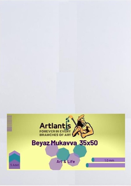 Beyaz Renkli Mukavva 35X50 5 Adet Artlantis Renkli Mukavva 5 Adet