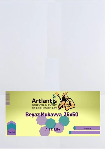 Beyaz Renkli Mukavva 35X50 5 Adet Artlantis Renkli Mukavva 5 Adet