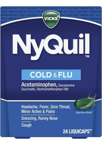 Nyquil Cold & Flu Nighttime Relief Liquicaps - 24CT