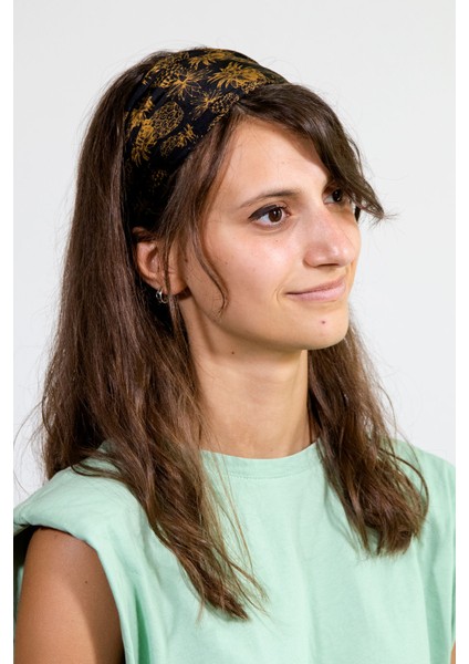 Desenli Saf Ipek Saç Bandı Bandana