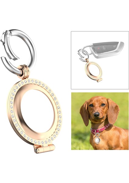 Anti-Kayıp Konum Izci Anahtarlık Koruyucu Kılıf Airtags Rose Gold Pırlanta (Yurt Dışından) indirimleri