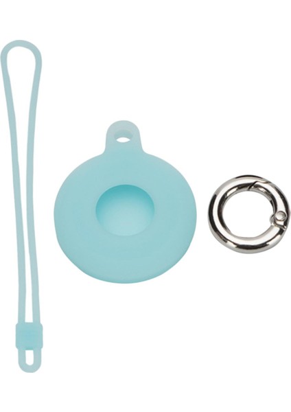 Taşıma Silikon Kılıf Kapak Apple Airtags Şok Emici Taşınabilir Kabuk Aydınlık Mavi (Yurt Dışından)