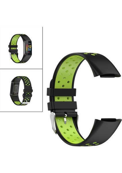 Çift Renkler Silikon Watchband Soft Fitbit Ücretli5 Siyah Kireç Için Yumuşak (Yurt Dışından)