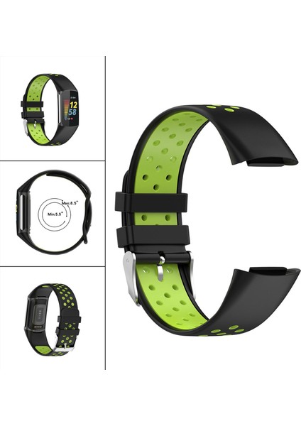 Çift Renkler Silikon Watchband Soft Fitbit Ücretli5 Siyah Kireç Için Yumuşak (Yurt Dışından)