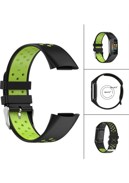 Çift Renkler Silikon Watchband Soft Fitbit Ücretli5 Siyah Kireç Için Yumuşak (Yurt Dışından)