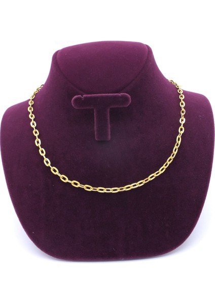 Altın Kaplama Unisex Düz Zincir 4 mm