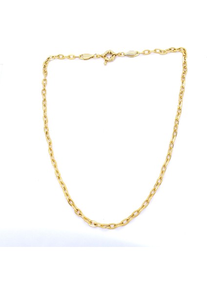 Altın Kaplama Unisex Düz Zincir 4 mm