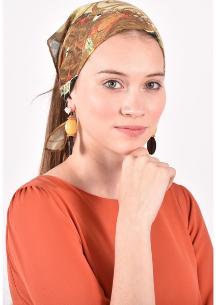 Gustav Klimt Desenli Bandana Fular