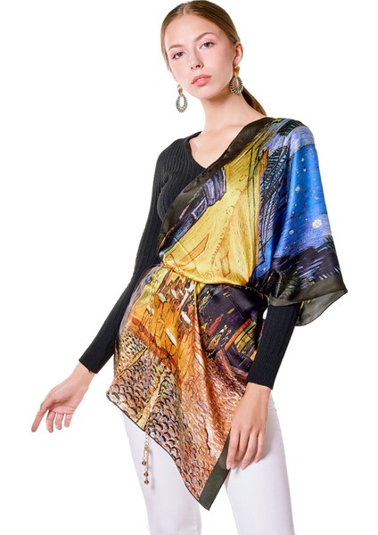 Van Gogh Desenli Saf Ipek Şal fiyatları