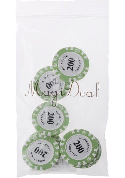 Magideal Pp Kil Casino Poker Chips Mahjong Kurulu Oyun Sayaçları 200 Dolar (Yurt Dışından)
