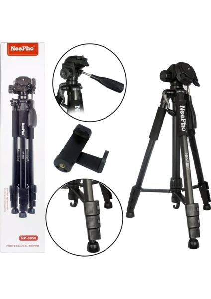 Neepho Profesyonel 175 cm Tripod Bluetooth Kumanda, Telefon Tutucu ve Çantalı Tripod