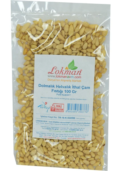 Lokmanavm Dolmalık Helvalık Çam Fıstık 100 gr