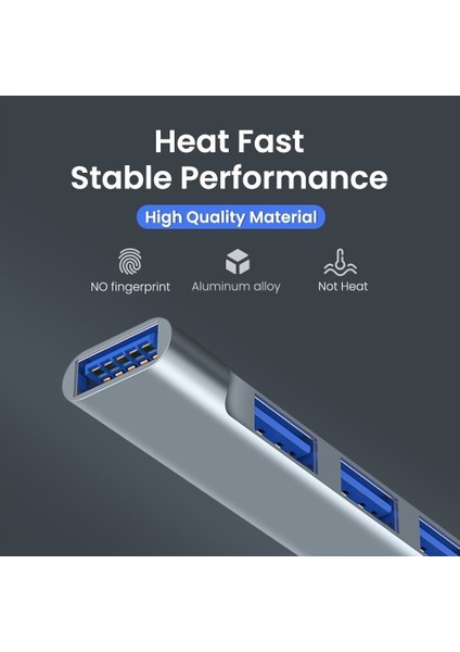 809-CC Macbook Uyumlu Type-C to 4* USB 3.0 Splitter 5 Gbps Çevirici Hub Adaptör