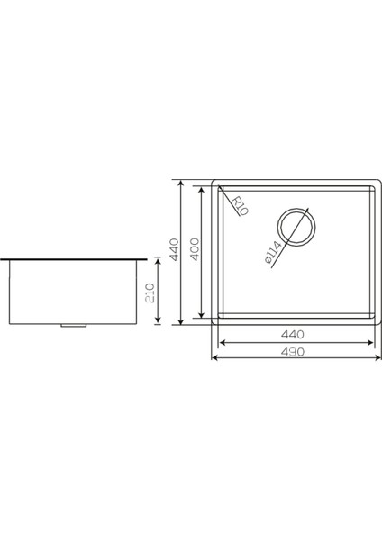 Stella 4449 inox Tezgah Altı Evye 440X490X210MM fiyatları