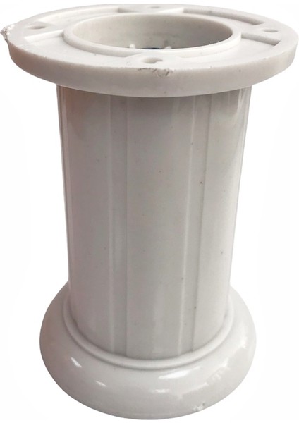 Safir Plastik Ayak Mobilya Koltuk Ayağı 10 cm Üstten Ayarlı Beyaz