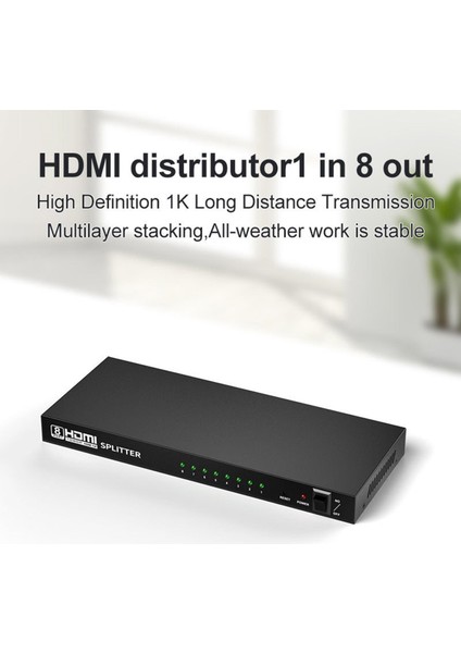 Stb DVD Ps3 Ofis Öğretimi Için 8 Out Yüksek Çözünürlükte HDMI Splitter 1 (Yurt Dışından) modelleri