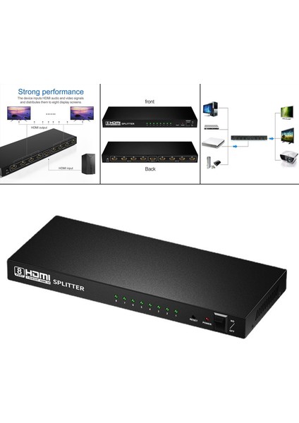 Stb DVD Ps3 Ofis Öğretimi Için 8 Out Yüksek Çözünürlükte HDMI Splitter 1 (Yurt Dışından) fırsatları