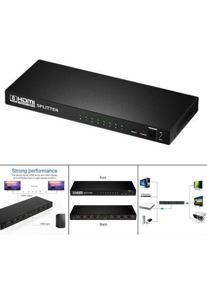 Stb DVD Ps3 Ofis Öğretimi Için 8 Out Yüksek Çözünürlükte HDMI Splitter 1 (Yurt Dışından) indirimleri