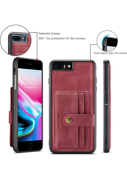 iphone Se 2020/7/8 için Manyetik Pu + Tpu Telefon Kılıfı - Kırmızı (Yurt Dışından) indirimleri