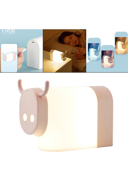 İnek Şeklinde Led Gece Lambası - Pembe (Yurt Dışından) fırsatları