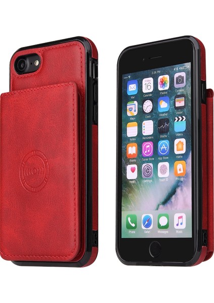 Buzağı Doku Telefon Kılıfı iphone Se 2020/8/7 Kırmızı (Yurt Dışından) fiyatları