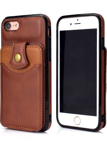 Cüzdan Çanta Telefon Kılıfı iphone Se 2020/8/7 Kahverengi (Yurt Dışından) fiyatları