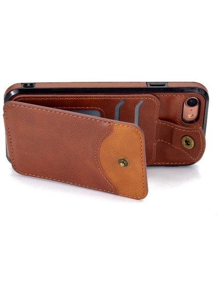 Cüzdan Çanta Telefon Kılıfı iphone Se 2020/8/7 Kahverengi (Yurt Dışından) fırsatları