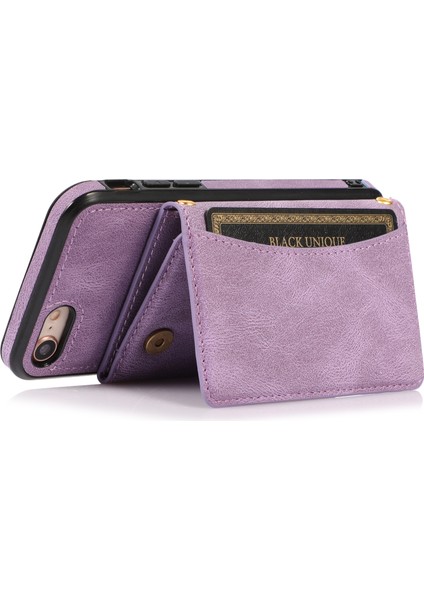 Iphone Se 2020/8/7 Mor Için Üç Katlı Deri Telefon Kılıfı (Yurt Dışından) fırsatları