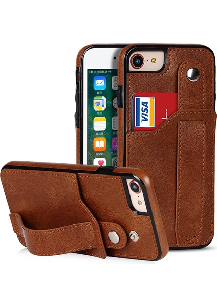 Tpu + Pu Bilek Kayışı Kılıfı Için iPhone Se 2020/7/8 Brown (Yurt Dışından)