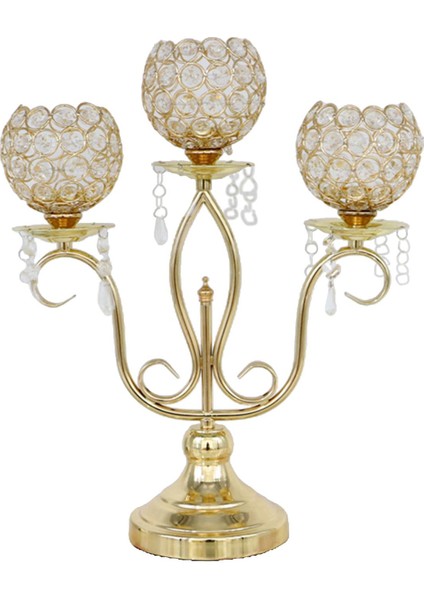 Mum Işığında Akşam Yemeği ve Masa Dekorasyon Hediye Için 3 Arms Şamdan Tutucu (Yurt Dışından)