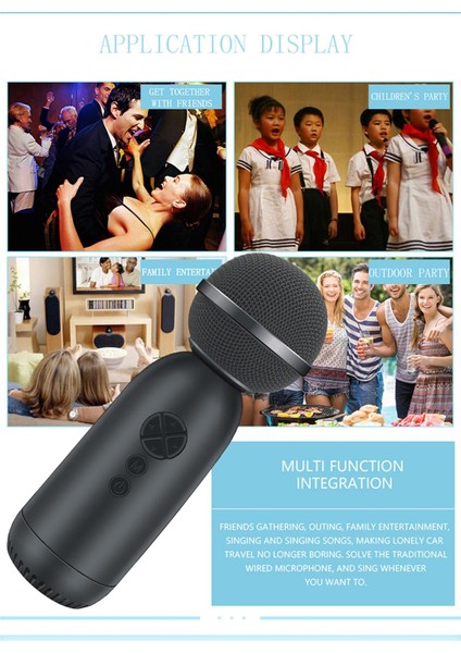 2 In 1 Kablosuz Karaoke Mikrofon Bluetooth 5.0 El Yetişkinleri Kırmızı Için El (Yurt Dışından)