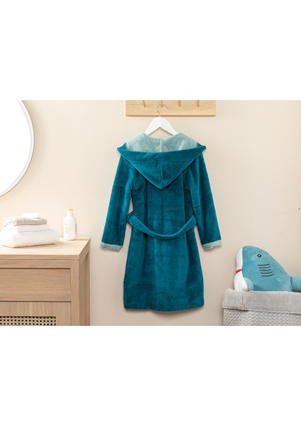 Wellsoft Pamuk Polyester Çocuk Bornoz 6-8 Yaş Yeşil fiyatları