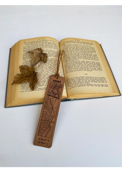 Adana Şehir Haritalı Deri Kitap Ayracı modelleri