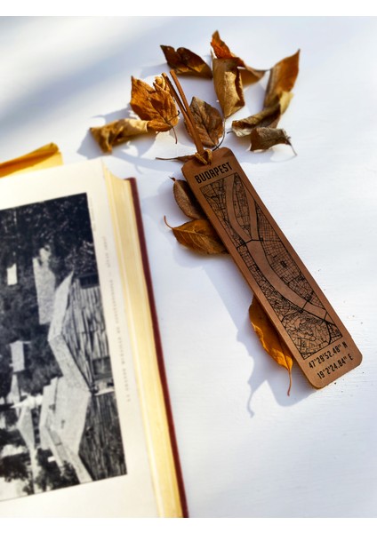 Budapest Şehir Haritalı Deri Kitap Ayracı fiyatları