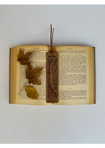 Budapest Şehir Haritalı Deri Kitap Ayracı modelleri