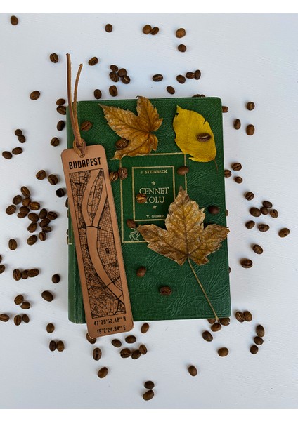 Budapest Şehir Haritalı Deri Kitap Ayracı fırsatları