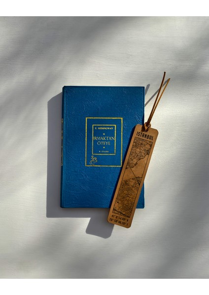 Istanbul Şehir Haritalı Deri Kitap Ayracı