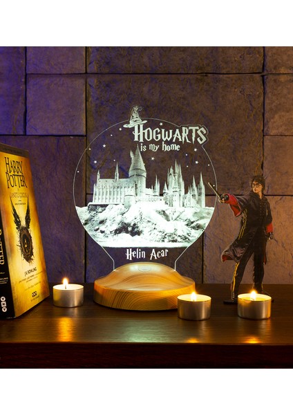 Sevgi Lambası Kişiye Özel Harry Potter Hediyesi Hogwarts, Hogwarts Hediyesi 3D LED Lamba