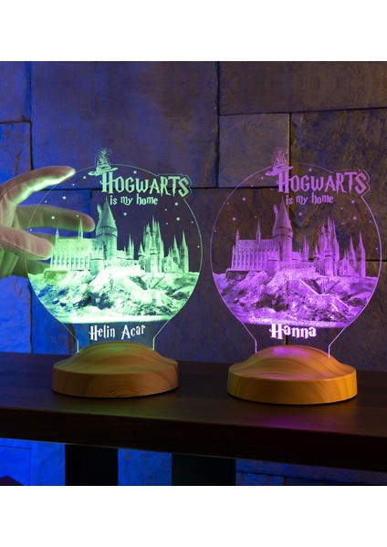 Sevgi Lambası Kişiye Özel Harry Potter Hediyesi Hogwarts, Hogwarts Hediyesi 3D LED Lamba