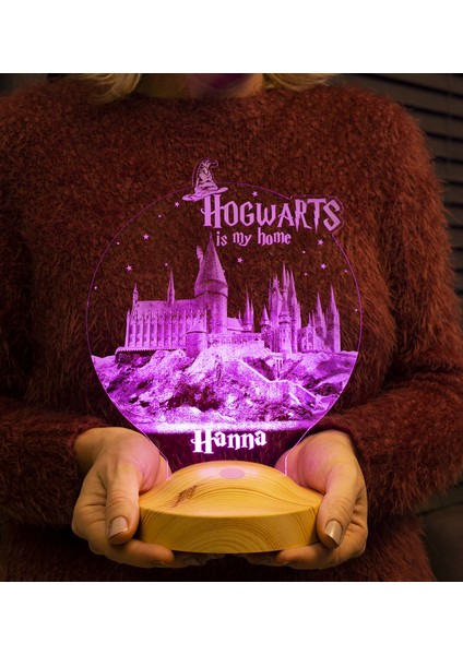 Sevgi Lambası Kişiye Özel Harry Potter Hediyesi Hogwarts, Hogwarts Hediyesi 3D LED Lamba