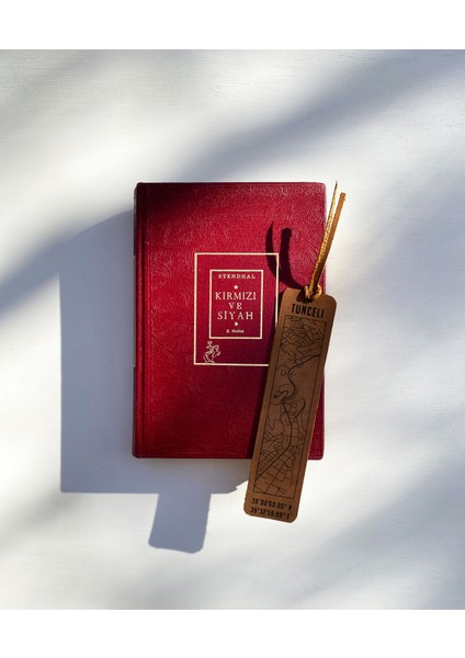 Tunceli Şehir Haritalı Deri Kitap Ayracı