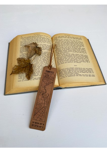 Tunceli Şehir Haritalı Deri Kitap Ayracı
