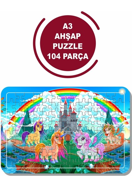 Unicorn A3 104 Parça Puzzle, Oyuncak, Yapboz