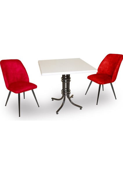 Buket Werzalit Kare Esb-Nilüfer 2li Mutfak Masa Takımı - Bordo