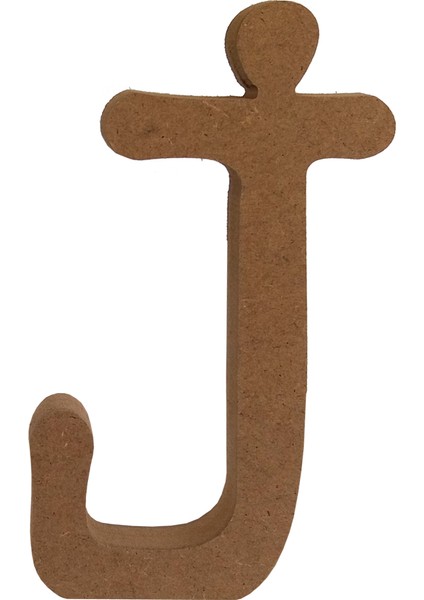 20 cm 18 mm Ahşap J Harfi Dik Durabilir.boyanabilir Ahşap Harf.ahşap Boyama Ürünü.ham Ahşap Harf