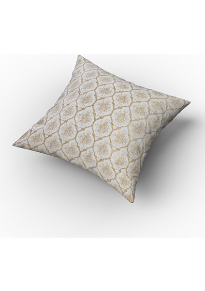 Melisa Damask Baskılı Duck Kumaş Gold Kırlent 45*45 cm  - 754