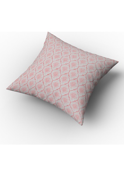 Melisa Damask Baskılı Duck Kumaş Pembe Kırlent 45*45 cm  - 747