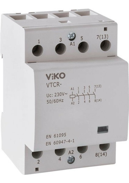 Vtcr-40/40 40A 4no 230V Ac Modüler Ray Tipi Kontaktör