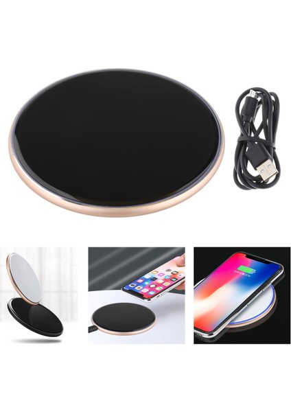 Taşınabilir Qi Ayna Kablosuz Şarj 10 W Tüm Telefonlar Için USB Kablosu ile 10 W (Yurt Dışından) modelleri