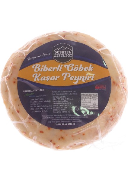 Dupnisa Çiftliği Biberli Göbek Kaşar Peyniri 250 gr